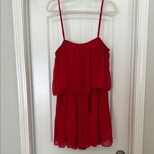 Red Sleeveless Spaghetti Strap Romper